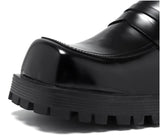 Autumn Patent Leather Loafers Men's Platform Dress Shoes Male Square Toe Office Flats Casual Footwear Mart Lion   