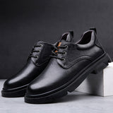  Men's Luxury Genuine Leather Cowhide Tooling Shoes Handmade Invisible Height Increased By 6cm Trend Shoes Mart Lion - Mart Lion