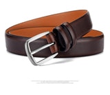 Belt Men's Luxury Designer Cowskin Belts For Jeans Genuine Leather Strap Pin Buckle Cummerbunds Ceinture Homme Mart Lion   