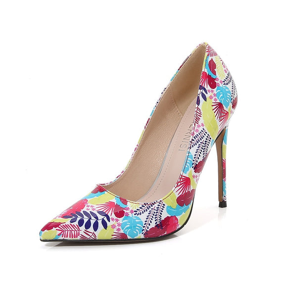 High Heels Women's Pumps 12cm Pointy Colorful Female High Heel Mart Lion   