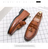 Casual Men's Leather Shoes Tassel Loafers Luxury Flats Sneakers Dress Mart Lion   