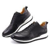 Men's Casual Shoes Genuine Leather Designer Oxford Handmade Sneakers Outdoor Street Flat Mart Lion Black US 7 