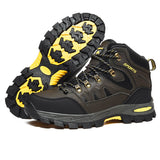 Large Size Outdoor Hiking Boots Men Women Non Slip Lace Up Climbing Winter Black Warm Fur Sneakers Size 42 Trekking Hiking Shoe Mart Lion   