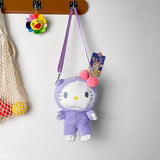 Kawaii Sanrioed My Melody Cinnamoroll Cartoon Plush Bag Anime Soft Stuffed Animals Plushie Backpack Girls Doll Toys Mart Lion NM-17  