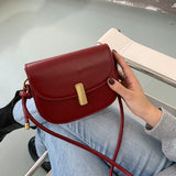 Retro Crossbody Bags Female Bags Trendy Tide Net Red Trend ins Saddle Bag Shoulder Bag Mart Lion Red  