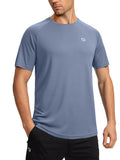 Men's Workout Shirts Quick Dry Fit Short-Sleeve Gym Casual T-Shirts Tops Athletic, Running, Sports Mart Lion GY01-Grey Blue S China