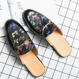 Men's Shoes Leather Loafers Slipper Summer Moccasins Half Shoes Men Casual Driving Shoes Masculino Flats