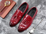 Casual Shoes Crocodile Grain Leather Men's Driving Loafers Moccasins Tassels Party Wedding Flats Mart Lion   
