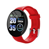 D18/D18S smart bracelet color round screen heart rate blood pressure sleep monitor meter step exercise smartwatch phone watch Mart Lion D18 Red  