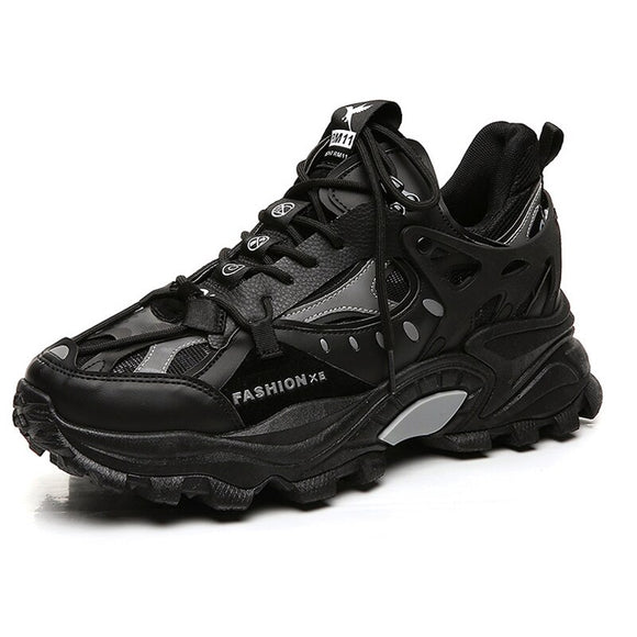 Autumn Men's Casual Sneakers Running Shoes Platform Tennis Sport Breathable Walking Jogging Trainers Footwear Mart Lion Black 39 