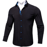 Long Sleeve Shirts For Men Solid Red Blue Black Splicing Paisley Mens Designer Clothes Camisa Masculina Men Social Dress Shirt Mart Lion   