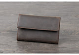 Vintage genuine cowhide wallet men's and women versatile neutral wallet three fold multifunctional leather Mart Lion Dark brown China 