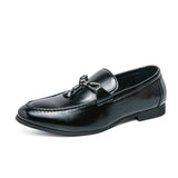Casual Men Leather Shoes Loafers Soft Dress Wedding Designer Flat Sneakers Mart Lion black 38 