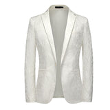 Men's Clothing Blaser Slim Masculino Wedding Party Dress Suits Jacket Homme Luxury Korean Blazer Hombre Elegante Moderno Mart Lion 9920-White Asian Size M 