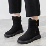 Snow Boots Women Winter In Plus Velvet Woman Shoes Warm Thick Cotton Furry Black De Mujer Mart Lion Black 35 