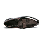 Loafers Men's Shoes Red Brown Faux Suede Butterfly-knot Dress Zapatos De Vestir Hombre Mart Lion   