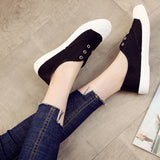 Autumn Slip-On Lovers Canvas Shoes Women All-Match Trend White Summer Student Flat Bottom Casuals Male Sneakers Mart Lion   