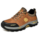 Leather Hiking Shoes Autumn Wear-resistant Outdoor Sport Men's Lace-Up Climbing Trekking Hunting Sneakers Mart Lion   