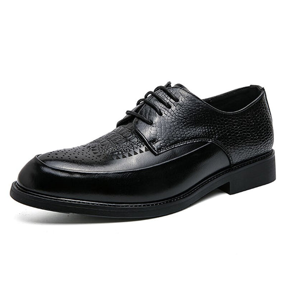 British Style Men's Dress Shoes Formal Antumn Split Leather Footwear Oxfords Mart Lion Black 38 