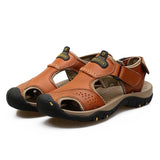 Summer Men Casual Beach Outdoor Water Shoes Breathable Genuine Leather Leisure Sandals Mart Lion   