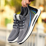 Men's Casual Sports Shoes Flying Woven Mesh Breathable Korean Running Shoes Cross-border Mart Lion grey 39 