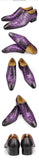 Handmade Men's Blue Purple Wholecut Dress Shoes Casual Workplace genuine leather lace up man oxford Mart Lion   
