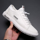 White Sneakers Men's Leather Casual Shoes Luxury Flats Vulcanized Running Sports Sneakers Mart Lion   