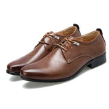 Office Shoes Men's Lace Up Casual Formal Style Point Toe Leather Wedding Party Dress Mart Lion Brown 38 