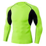 Men's Bodybuilding Sport T-shirt Quick Dry Running Shirt Long Sleeve Compression Top Gym Fitness Tight Rashgard Mart Lion TC-90 L 