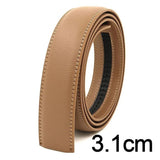 Width Real Genuine Leather Automatic Buckle Belt Body No Buckle Cowskin Belts Without Buckle Black Brown Blue White Mart Lion 3.1cm Khaki China 105CM