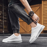 Men's Luxury Casual Sneakers Breathable White Heighten Tenis Shoes Flat Lace-Up Calçado Desportivo