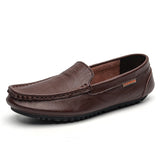 Super Soft Men's Loafers Genuine Leather Casual Shoes Classic Moccasins Light Boat Footwear Mart Lion Brown 37 