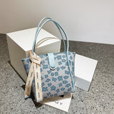 Women Bag Large Capacity Single Shoulder Armpit Commuter Tote Bag Tide Simple Casual Handbag Mart Lion Blue  