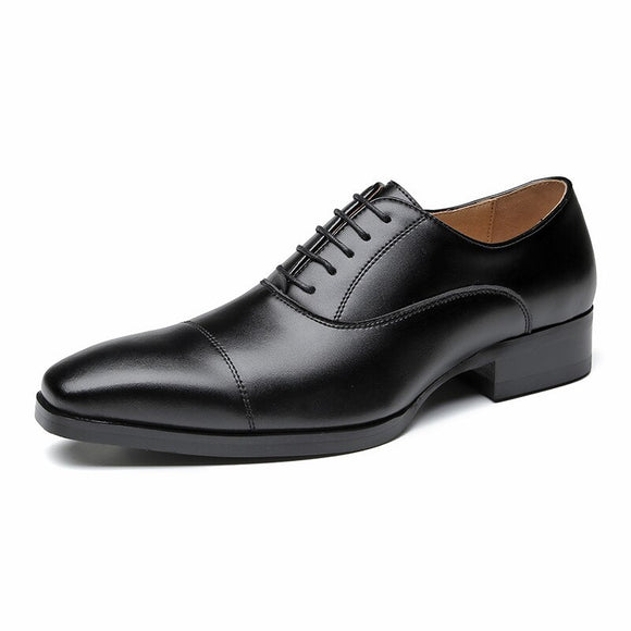 Oxford Shoes Men's Luxury Genuine Leather Wedding Classic Square Toe Dress Mart Lion Black 39 