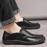 Men Handmade Shoes Genuine Leather Casual Outdoor Soft Homme Classic Ankle Non-slip Flats Trend Mart Lion   