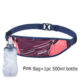 W8102 Lightweight Slim Running Waist Bag Belt Hydration Fanny Pack For Jogging Fitness Gym Hiking Mart Lion Pink With Bottle  