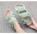 Blue Summer Outdoor Sandals Men's Harajuku Style Flat Casual Hook amp Loop Sport hombre Mart Lion   