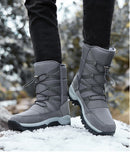 Warm Plush Snow Boots Men's Lace Up Casual High Top Waterproof Winter Anti-Slip Ankle Army Work Mart Lion   