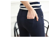Women's Casual Black Leggings Ankle Long Slim Skinny Stretch Solid Color Pencil Pants Trousers Mart Lion   