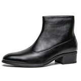 Mid Calf Men's Boots Genuine Leather Shoes Chelsea Dress Warm Winter With Masculina Mart Lion Black 6 