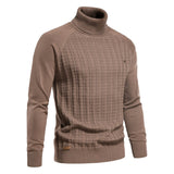 Solid Color Knitted Turtleneck Men's Sweater Cotton Warm Pullover Winter Casual Mart Lion   