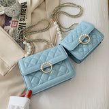 Summer Mini Small Handbags Tide Pearl Chain Bags Women Bag Versatile White Single Shoulder Crossbody Handbag Mart Lion Blue small  
