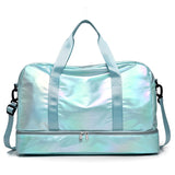 Women Travel Bag Luggage Dry Wet Separation Storage Bag Fitness Handbags Waterproof Shoulder Mart Lion Blue  