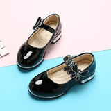 Girls Leather Shoes Summer PU Patent Leather Kids Dress High Heels Butterfly-knot Dress Wedding Chic Mart Lion   