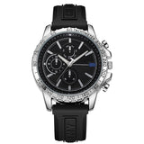 Watches Men Big Dial Silicone Band Watch Casual Quartz Wristwatches Mart Lion HIL-Siliver  