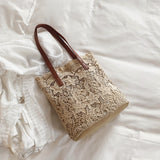 Simple Summer Mori Lace Female Trend Handbag Shoulder Bag Mother Female Bag Mart Lion Khaki  