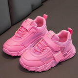 PU Leather Baby Girls Shoes Sport Running Kids Sneakers Tennis Breathable Children Casual Shoes Walking Sneakers Mart Lion rose 26 