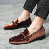 Men Loafers Shoes Faux Suede Leather Low Heel Casual Vintage Slip-on Classic Mart Lion   