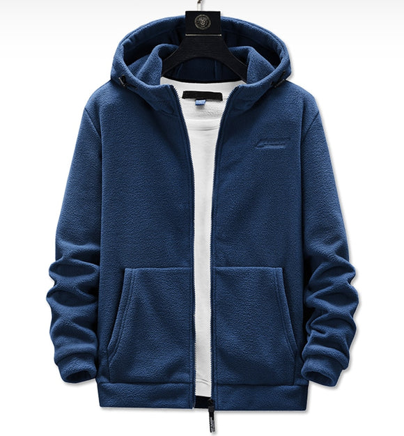 Men`s Streetwear Soft shell Fleece Jackets youth Casual sportswear Hip Hop anime Hoodies Sweatshirts Mart Lion Denim Blue L 