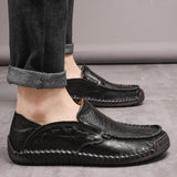 Men Handmade Shoes Genuine Leather Casual Outdoor Soft Homme Classic Ankle Non-slip Flats Trend Mart Lion   